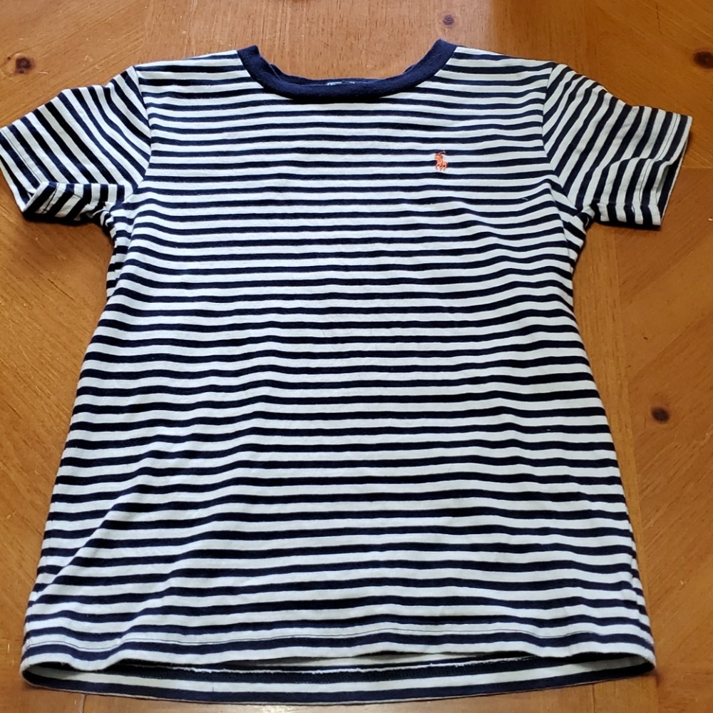 Boy's blue and white striped Polo Ralph Lauren tee